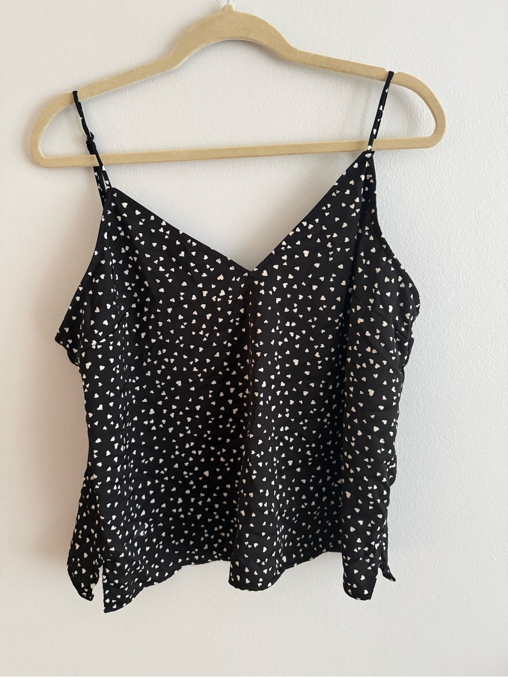 A New Day Black & White Heart Polkadot Cami Size L